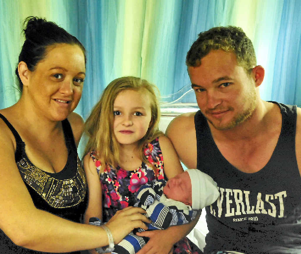 A SIBLING’S LOVE: Tenylle De Piazza, Teah De Piazza and Joshua Brown make up one big happy family after the arrival of Lyndon on August 8 at Gladstone Hospital. A SIBLING’S LOVE: Tenylle De Piazza, Teah De Piazza and Joshua Brown make up one big happy family after the arrival of Lyndon on August 8 at Gladstone Hospital.